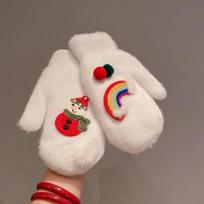 Cold Weather Mittens For Women Knit Thermal Fleece Lined Winter Coldproof Cute Even Finger Hanging Neck Christmas Mittens