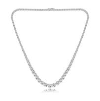 Gradient Zircon Tennis Necklace Choker with 4-Prong Setting, 3mm-7mm, Fashionable Heavy Industry Design 16in