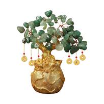 Crystal Money Tree Feng Shui Ornament - Home And  Gemstone Jewelry For Attracting Wealth One Size žalia