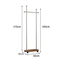 Italian Style Metal Clothes Rack: Floor-Standing, Movable Storage Shelf for Hallway or Bedroom