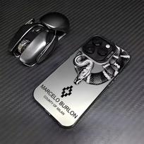 Stilingas Marcelo Burlon dizainerio kietas PC dėklas, skirtas iPhone 7 8 Plus XR XS 11 12 13 14 15 16 17 Pro Max telefonui iP 16 juoda