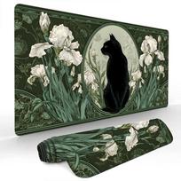 Gorgeous black cat illustration Mouse Pad Gaming mats NonSlip Durable Desk Mat mousepad Stitched Edge HD printing Office mat 800x300x2mm