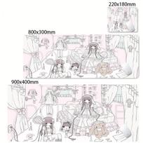 Anime Kawaii Girls PC Gaming Mouse Pad Pink Best Friend Computer Pc Accessories Large Gamer Mat Nonslip Keyboard Expansion Pads 300x800x2mm