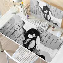 HD printing Black and White Anime Girl Mousepad Rug Large Mouse Pad Office Keyboard Edge Locking Desk Mat PC Gamer Accessories 400x800x2mm