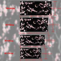 xmm Japanese style Gaming Mouse Pad Pink Sakura Mousepads Black White Large Art Mousepas New Office Laptop Gamer Rugs 800x300x2mm