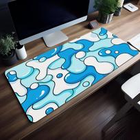 Pelės padėklas MousePad Neslystantis Užrakintas kraštas Mėlynas Meninis Biuro Studento Žaidimų Storas Didelis Rašymo padėklas Bangų pagalvėlė 400x800x2mm