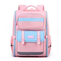 school bag Kids backpack water proof Preschool Ages 6-18 Spine protection Reduce the burden Large capacity large 39x31x19cm rožinė