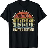 Vintage 1986 Limited Edition 40-Year-Old 40th Birthday T-Shirt L