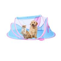 Mosquito Proof Dog House Breathable Mosquito Net for Cats and Pets Sun Shading and Sun Protection Summer Travel Tent mėlyna