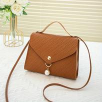 Women's Casual Bead Crossbody Bag, Adjustable Shoulder Strap, Fresh and Sweet Pearl Single Shoulder Small Square Bags ruda