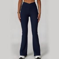 Cross-Border High-Waisted Yoga Flare Pants - Hip-Lifting, Leg-Lengthening Fitness Casualwear Large tamsiai mėlyna