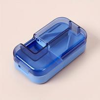 One-in-two Tablet Cutter Weekly Pill Box Organiser for Vitamins, Fish Oils, Supplements and Medication for Travel Work New mėlyna