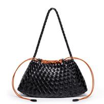 High-End Fashion Leather Shoulder Messenger Bag With Inner Bag Large Bag Woven Bag Women'S Handbag Underarm Bag
