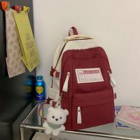 Junior High School Student Schoolbag Girl High School Mori High Value Middle School Student Large Capacity Backpack High Sense Single pack raudona