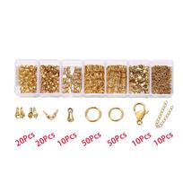 1Box Stainless Steel Lobster Clasps Open Jump Rings Crimp Beads Caps Set For Diy Bracelet Necklace  Jewelry Making Making Kits