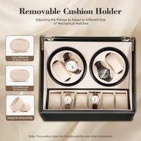 Automatic Watch Winder Display Box Wrist Watch Winder Display Double Automatic Watch Organizer 4+6 Automatic Rotation Leather