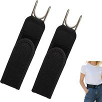 Buckleless Invisible Elastic Waist Belts 2 Pack, Tactical Hook-And-Loop Fastener Belt, Comfortable No Buckle Wear for Outdoor