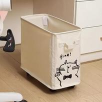 1pc Cat Design Wheeled Mobile Storage Cart - Detachable Office Supplies Under Desk Storage Box, Space-Saving, For Home & Office balta