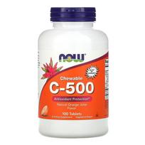 Dabar maisto produktai, kramtomas vitaminas C-500, 100 tablečių Orange Juice Flavor