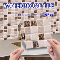 Virtuvės „Backsplash“ plytelės Nulupkite ir priklijuokite 3D sienų lipdukus Vandeniui atsparūs tapetai Lipni sienų apdaila vonios kambariui Miegamojo Svetainės staliukas 10PCS