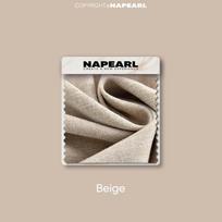 1PC NAPEARL Madinga ir prabangi vienspalvė karoliukų apvadu užuolaidos galvutė, skirta miegamojo kambario langui W155cm x L125cm smėlis