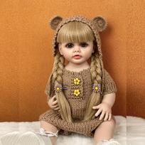 55 CM 22 colių Reborn Dolls Realistiškos pilno silikono Baby Bebe Vinilo naujagimio mergaitės lėlės princesės mažylio žaislas 55cm