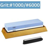 Peilių galandimo akmens dviejų pusių šlifavimo akmenų profesionalus virtuvės galandimo šlifuoklis Oilstone 1000/6000 honavimo rinkinys #1000/#6000