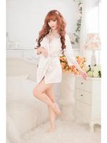 Seductive Ice Silk Lingerie: Nightdress, Kimono, Pajamas, Plus Size Cherry Temptation One Size