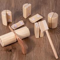 Children's simulated firewood chopping game Early education Baby simulated firewood chopping Wooden play house cut and see Velcro toys