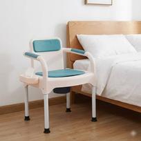 Bedside Commode Chair Portable Toilet for Elderly with Soft PU Seat and Removable Armrests 220lbs Capacity United States