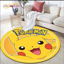 Cartoon Pokemon Pikachu Round Carpet for Living Room Rugs Area Rug Doormat Bedroom Carpet Mat for Children  Carpets for Living Room 60cm