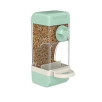 Large Capacity Automatic Bird Feeder Husk Separation Anti-Splash Bird Food Dispenser Durable with Magnetic Drawer žalia
