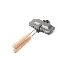 Sandwich Maker Dual Surface Nonstick Sandwich Maker with Removable Handle for Breakfast Pancakes Omelets Toast Outdoor Grill Pan juoda pilka spalva