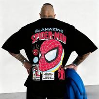 Marvel 2026 Naujas Mados Marvel Žmogus-voras Grafinis Komiksų Spaudinys Aukštos Kokybės Unisex Trumpomis Rankovėmis Laisvalaikio Didelio Dydžio Marškinėliai minkšti M