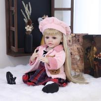 KEIUMI 55cm Reborn Baby Doll Gold hair Bathe Kids playmates Full Silicone Vinyl Newborn Girls Dolls Early Educational Toy 22 inch
