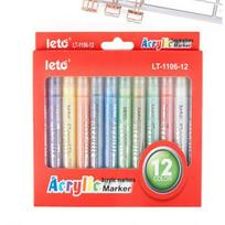 12-Color Waterproof Acrylic Markers for DIY Shoes, Albums, Clothes, and Graffiti