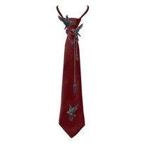 Pretied Cravat Tie With Metallic Crow Studs and Tassels Chain For Women Men Daily Outfit Streetwear Party Neckpiece 1
