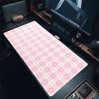 Pink And White Checkered Mousepad Office Laptop Mausepad Flower Mouse Pad Pc Accessories Grid Deskmat Large Rubber Gaming Mats 400x800x2MM