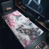 Cherry Blossom Large Mouse Pad PC Desk Mat Office Desk Accessories Stitch Edge Gamer Mousepad Rubber Base Deskmat PC Cabinet Rug 400x800x2MM