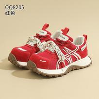 Leather Dexun shoes spring new platform dad shoes casual high value Forrest Gump shoes 35 raudona