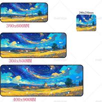 Large Starry Night HD Mouse Pad xMM Gaming Mouse mat XXL NonSlip Rubber Base Artistic Desk Mat for Gamers and office work 800x300x2mm