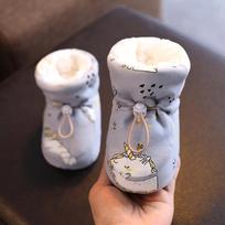 Šilti kūdikių rogučių sniego batai, minkštos patogios kūdikių mergaičių berniukų neslystančios kojinės, naujagimių batukai 0-6M (11cm)