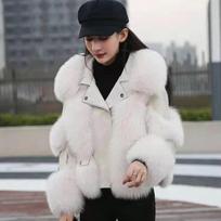 Winter Thickened Warm Cotton-padded Clothes Faux Fox Fur Coat Wind Proof Body Warmer Jacket for Women S balta