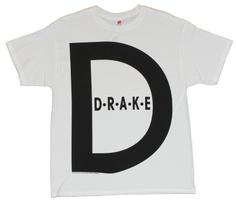 Drake (Young Money Star) Adult New T-Shirt - Giant D Logo on White S