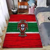 Portugal Flag Crest Carpet Red Green Wooden Texture Home Decor  Suitable for use as an anti-slip for living room bedroom sofas 40x60cm( 15x23in )