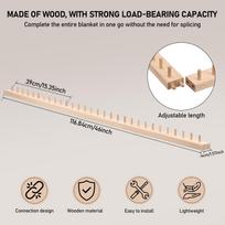 Wooden Loom Frame Adjustable Hand Knitting Kit Beginner Yarn Craft for DIY Throw Blankets Chunky Knit Blanket Kit Christmas Gift