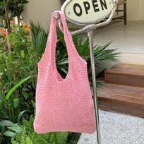 Korean Style Crochet Flower Tote Bag Solid Color Beach Bag Fashion Knitted Shoulder Bag  Daily šviesiai mėlyna spalva