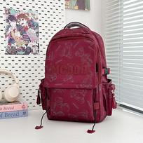 School Bags For Girls, High-End Burden Reduction, Large-Capacity High School College Students, Trendy Cool Backpacks, Men'S Leisure Travel Backpacks single pack raudona