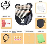 M MBAT 17 Key Acrylic Kalimba Thumb Piano Musical Instrument Gift Transparent Crystal Cartoon Bear Design Connectable Speakers juoda
