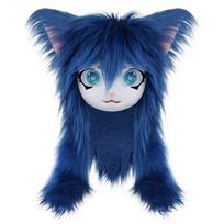 Plush Fursuit Cat Head: Wearable Cute Lolita Cosplay with Ears juoda